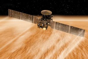 la maniobra d’aerofrenat a l’atmosfera marciana, duta a terme per l’ExoMars Trace Gas Orbiter l’octubre del 2016.